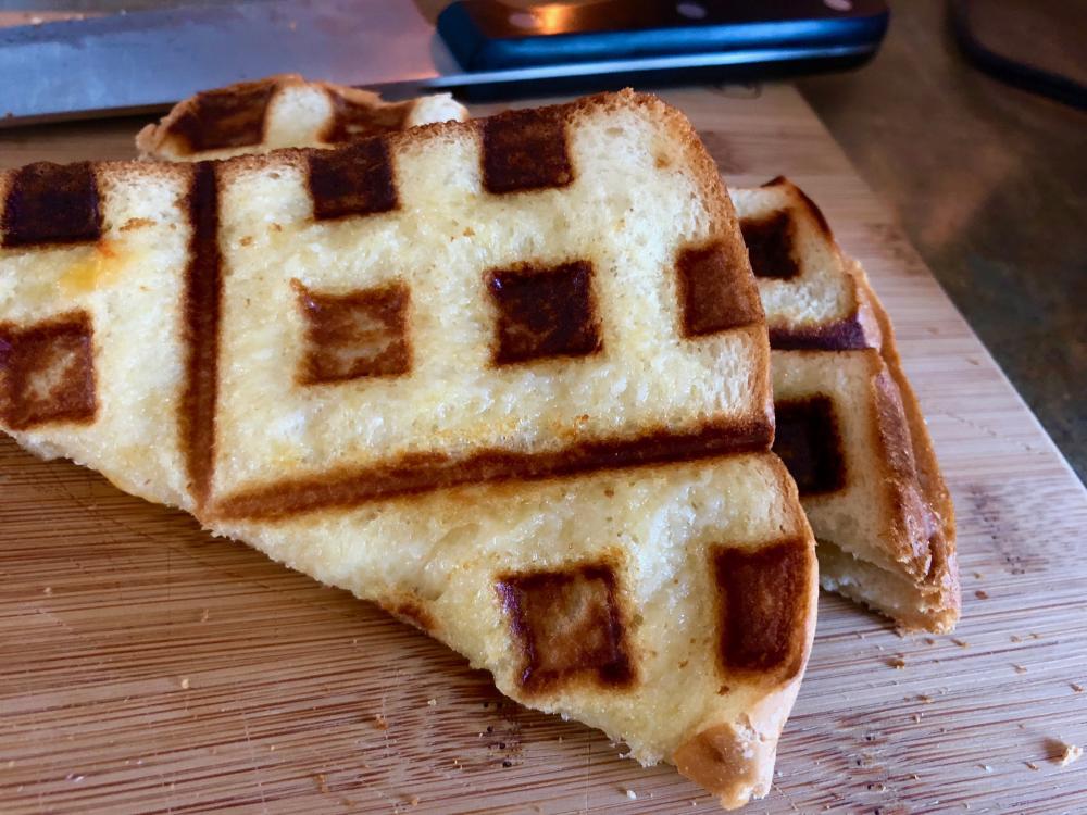 Grilled Cheese in the waffle iron 4