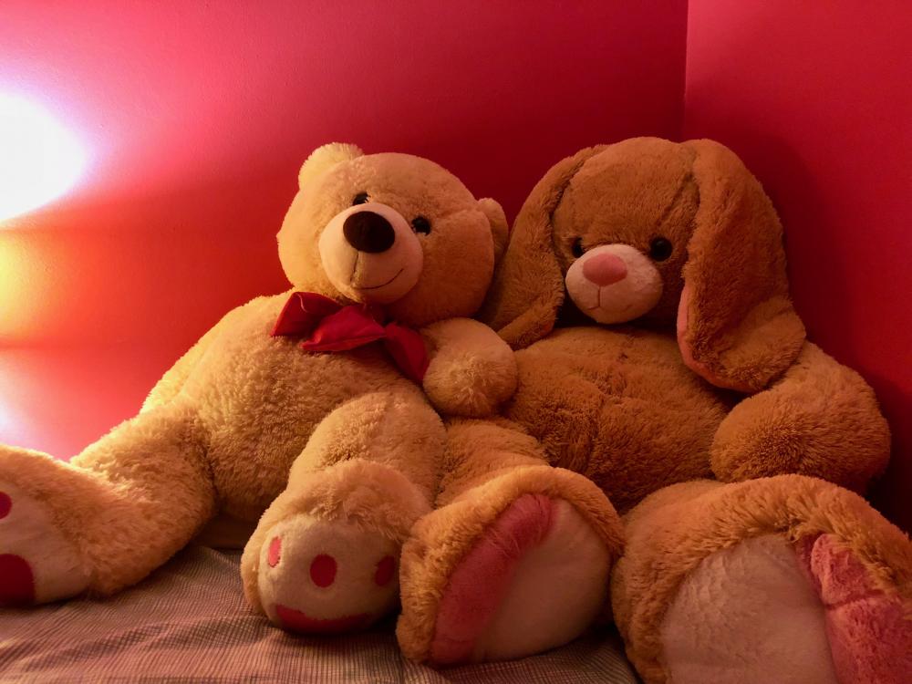 Big stuffed bear and bunny