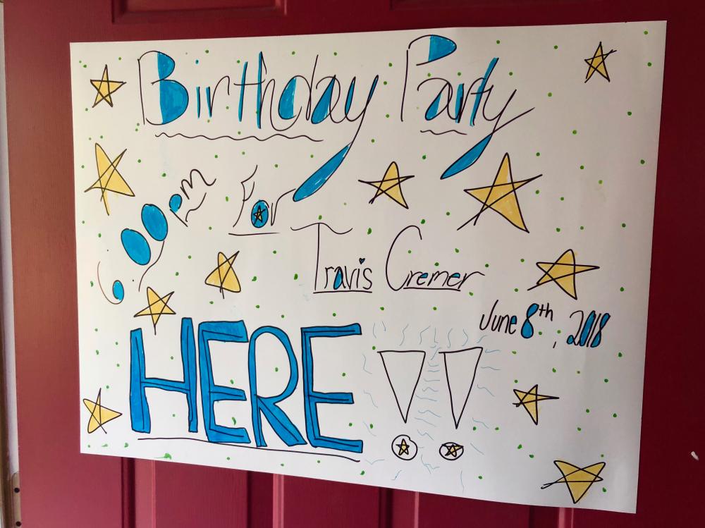 Birthday Party 2018 sign