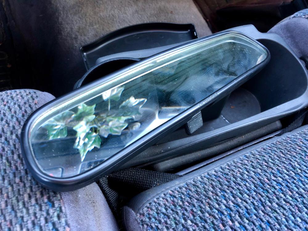 Fallen down rearview mirror