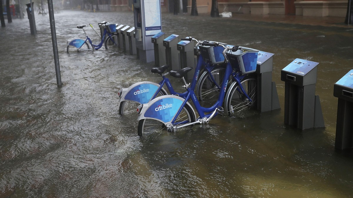 Citibikes get flooded