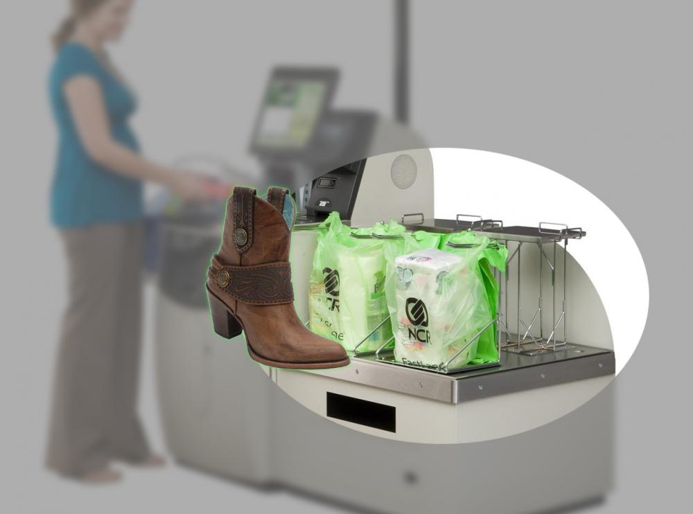 Plastic bag storage with cowboy boot