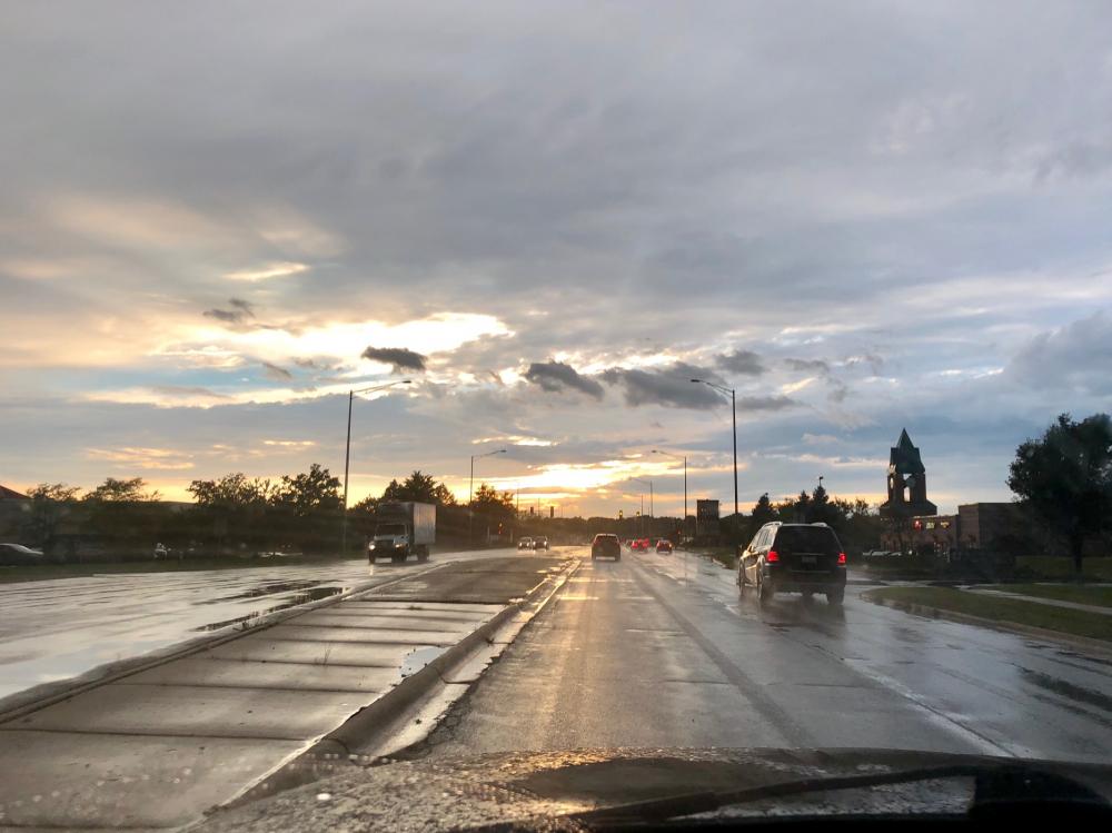Mostly raining and a little sunny in St Charlie