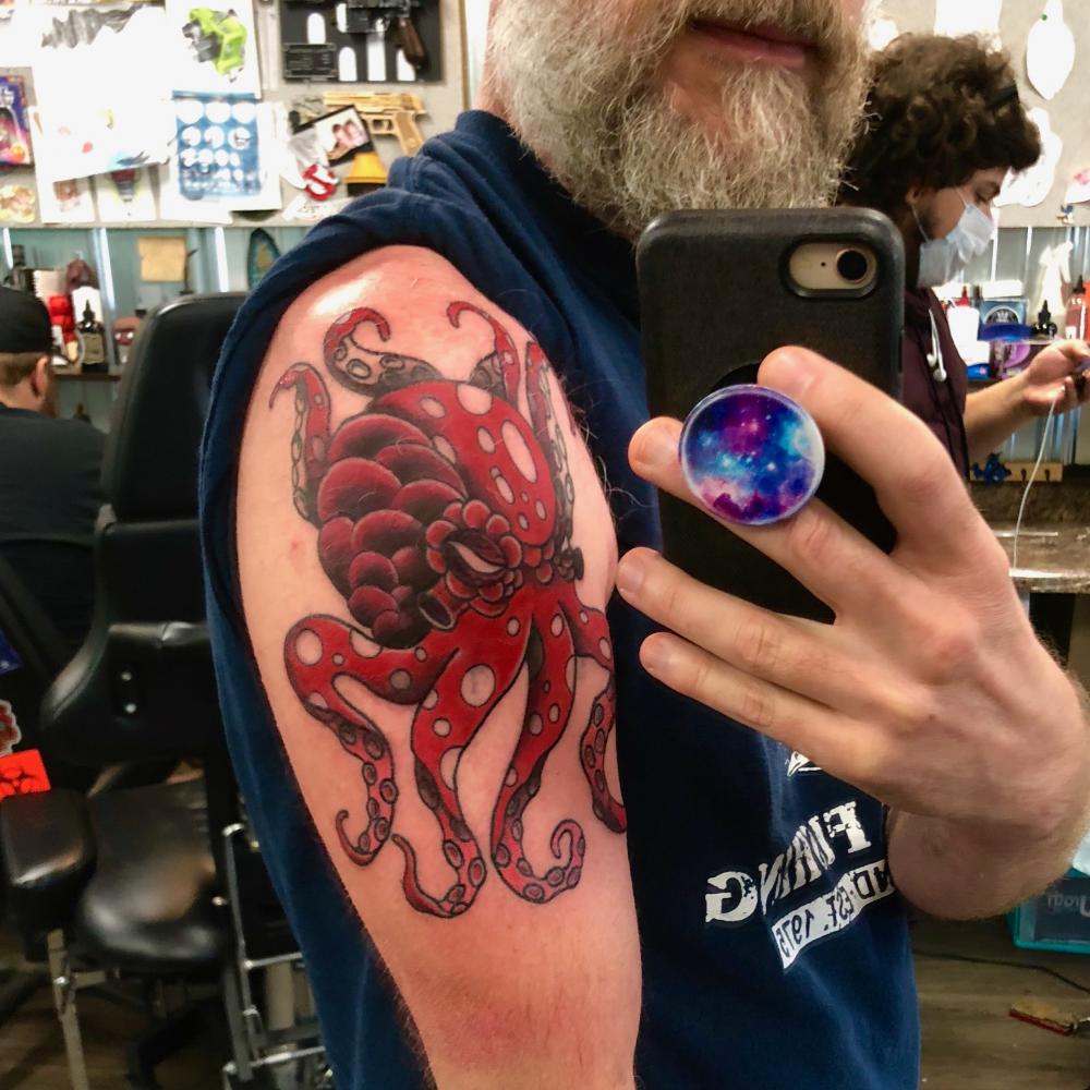 Octopus colored tattoo 2