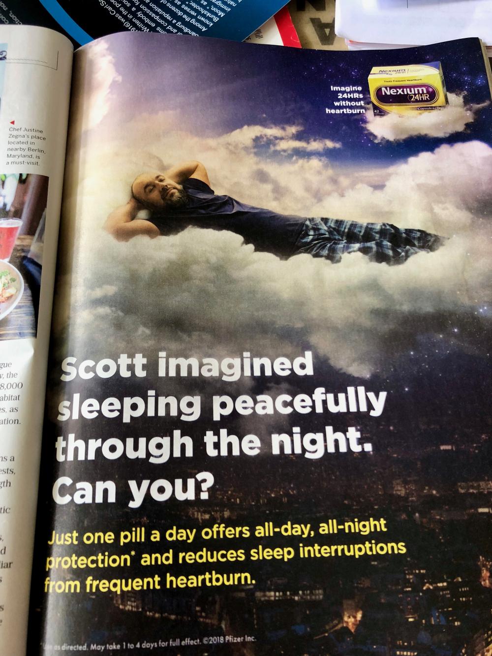Scott imagined sleeping peacefully