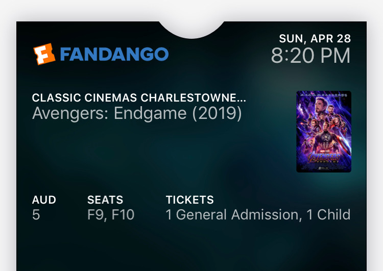 Avengers Endgame ticket