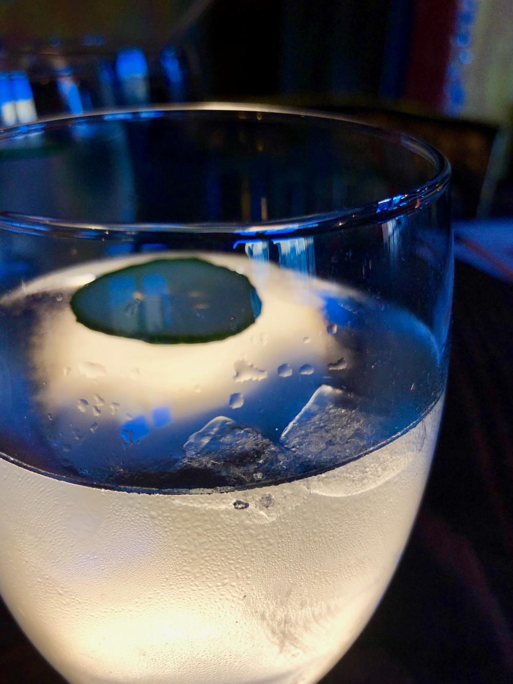 Cucumber in water glass