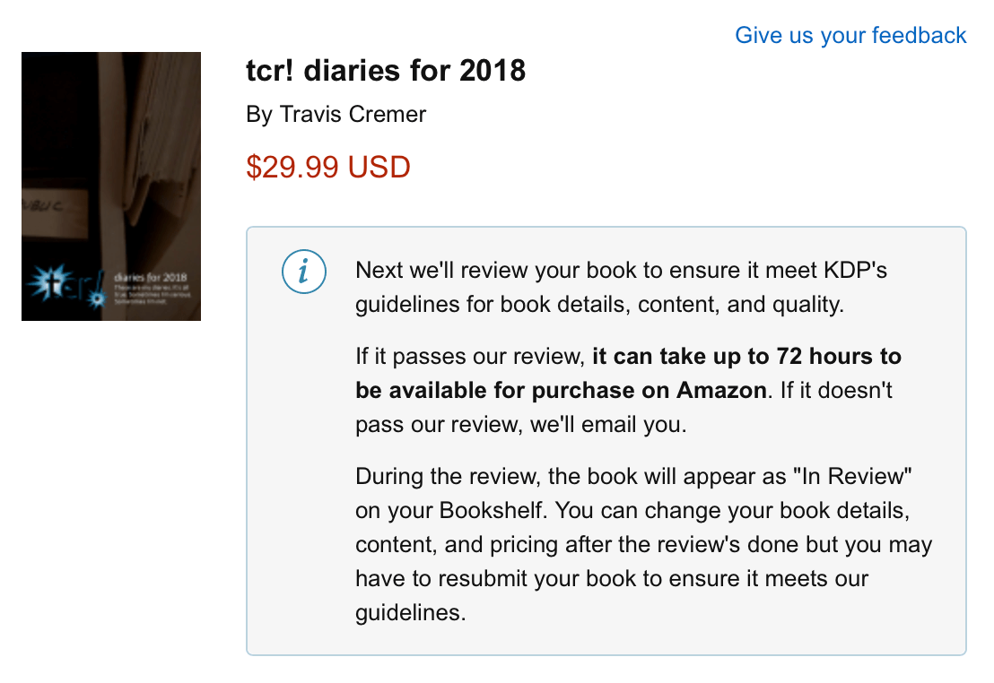 tcr! diaries for 2018 (the book)