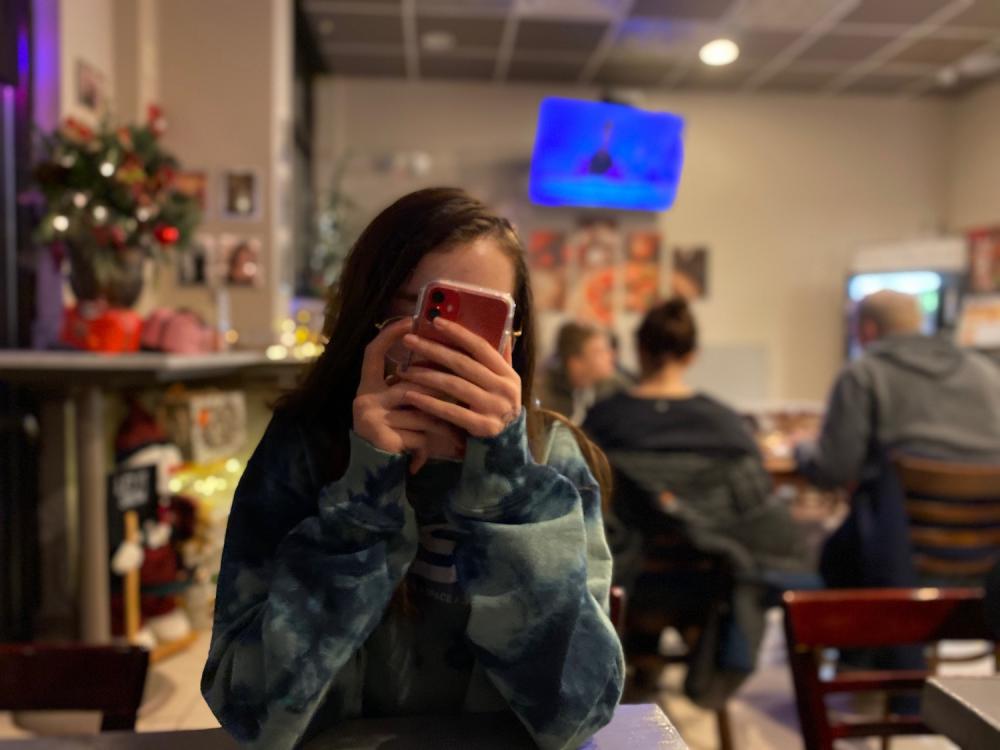 Maggie ignoring my request to take her picture last night