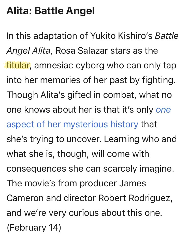 Alita, titular amnesiac cyborg