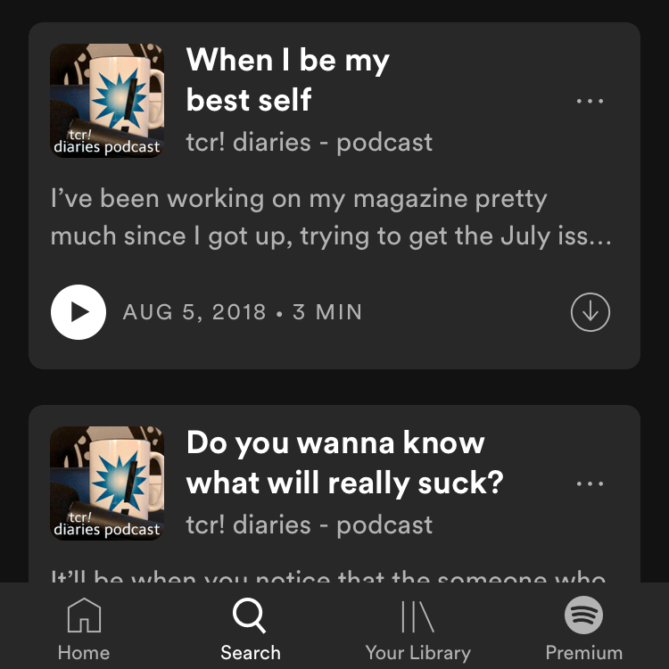 tcr diaries podcast on Spotify