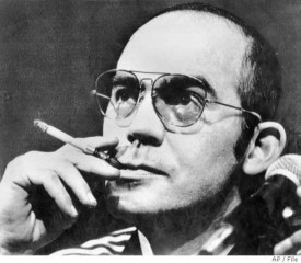 Hunter S Thompson in black and white