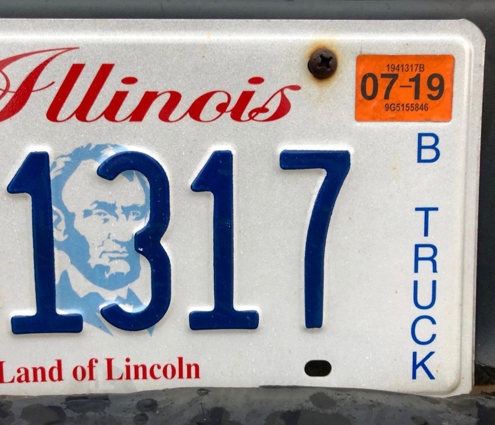 1317 license plate