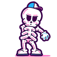 skeleton doing floss dance