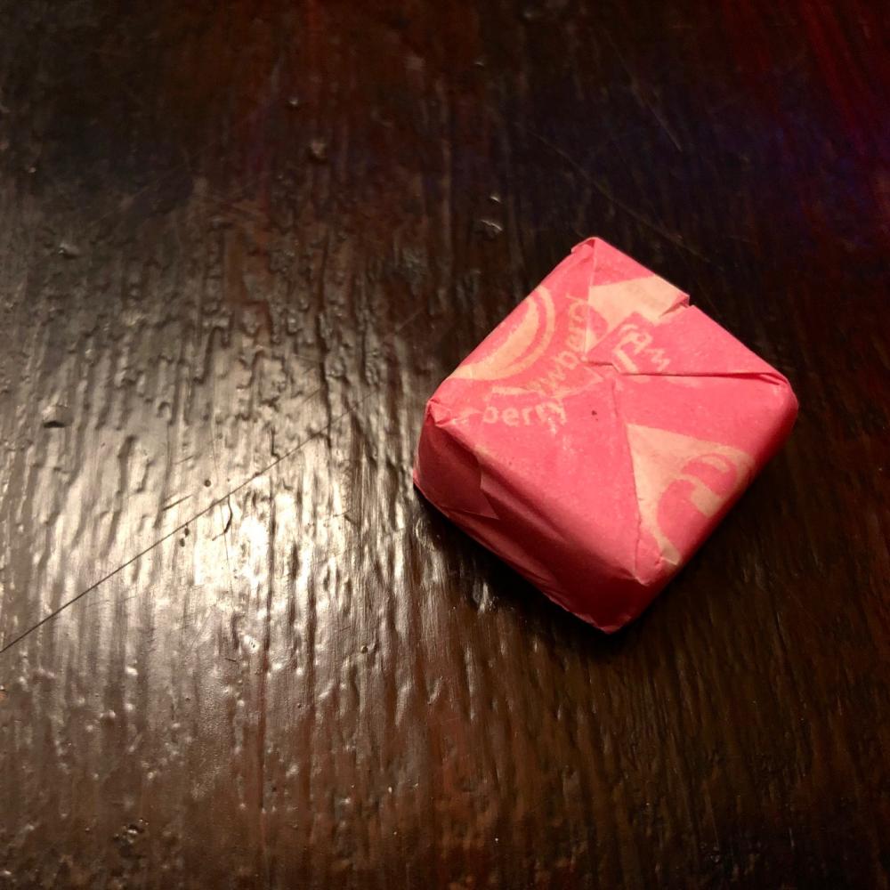 A lone pink Starburst