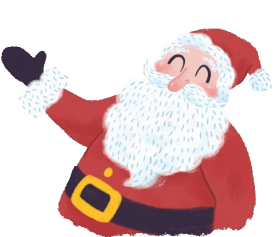 Cartoon Santa waving