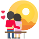 Two people watching a sunset