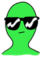 Alien wearing sunglasses