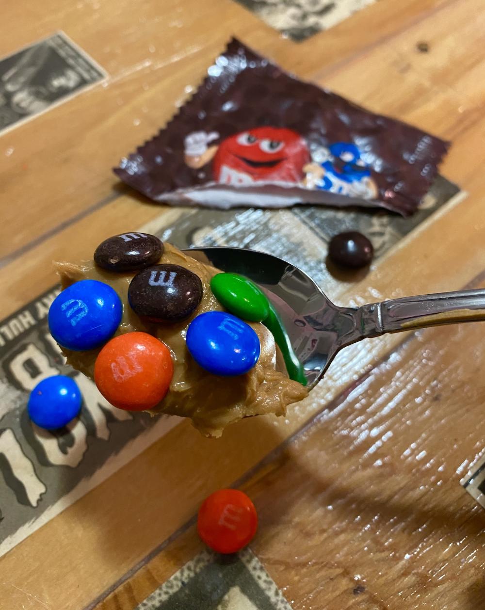 M&Ms and peanut butter