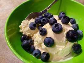 blueberries and ice cream