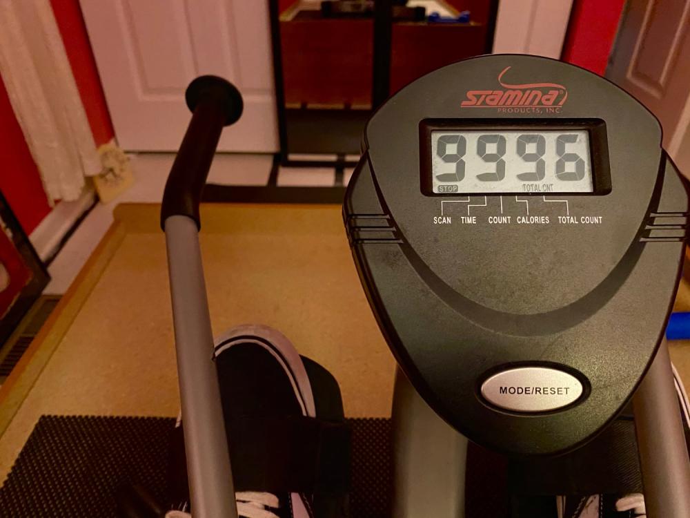 Rowing machine odometer rollover