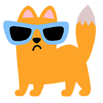 orange cartoon cat with blue shades