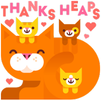 thanks heaps cats