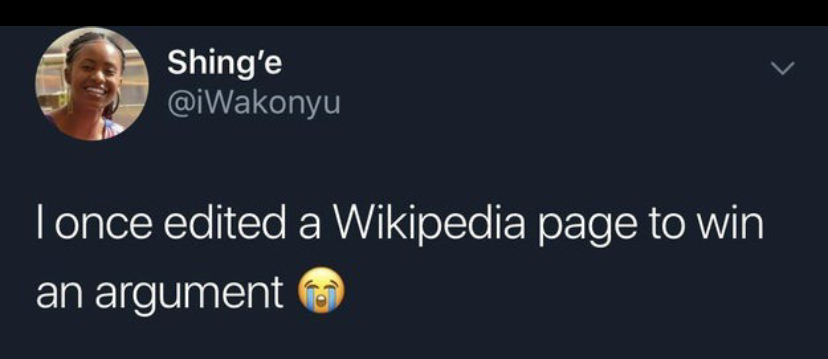 I once edited a Wikipedia page to win an argument