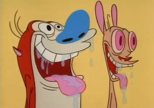 Ren and Stimpy drooling